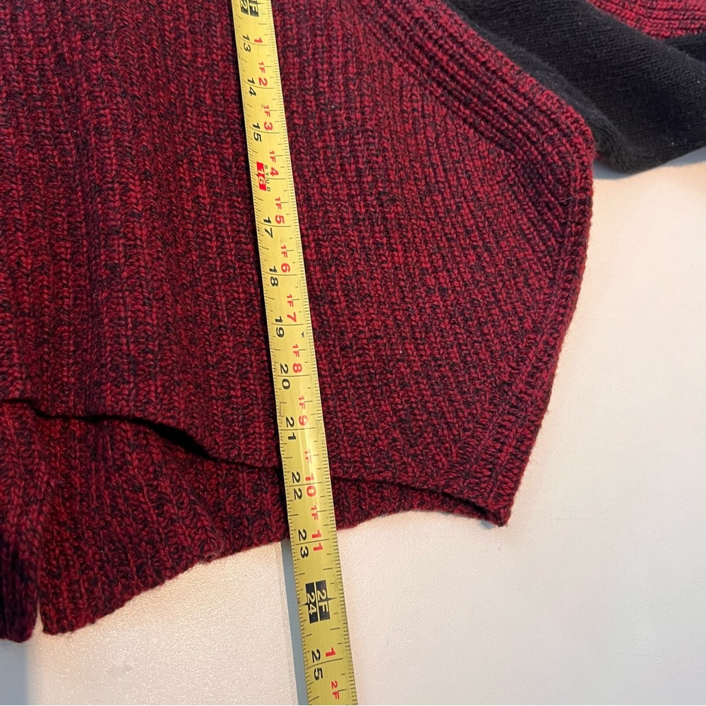 Zadig & Voltaire Sweater Women’s S Wool Blend Burgundy Turtleneck Ribbed Dolman - Picture 7 of 8